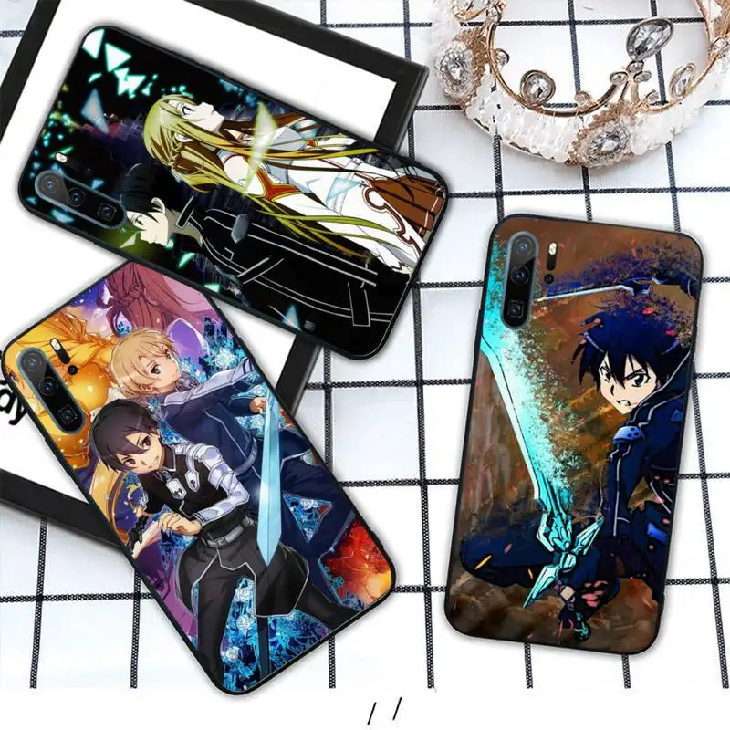 

Sword Art Online Kirito Anime Phone Case For Huawei honor Mate 10 20 30 40 i 9 8 pro x Lite P smart 2019 Y5 2018 nova 5t