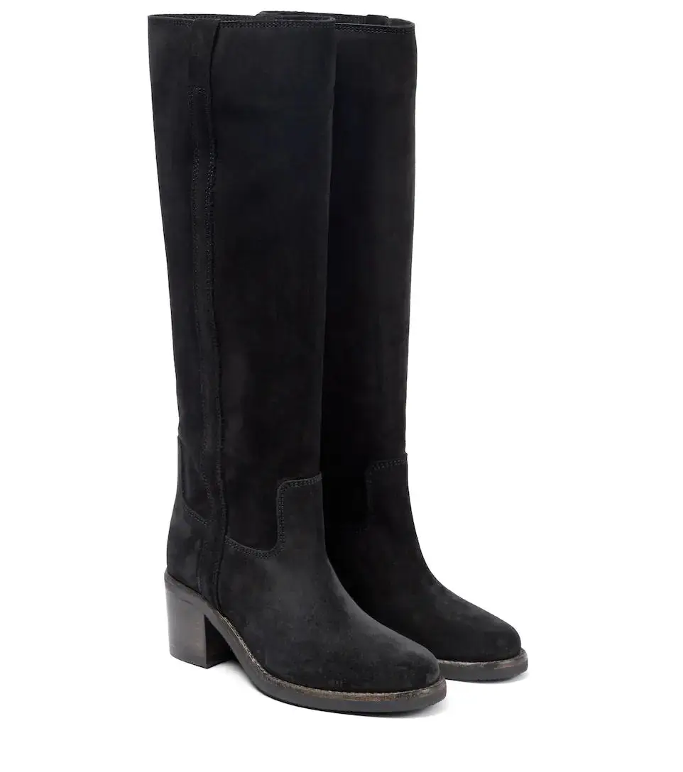 

Paris Seenia Suede Knee-high Boots Black Shoes Perfect New Season