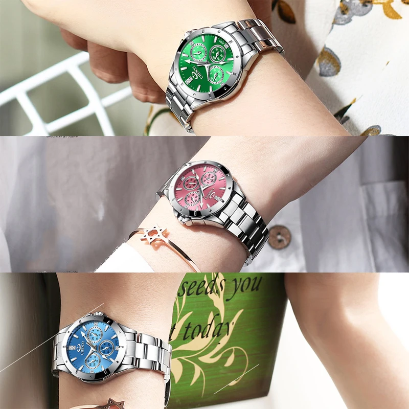 2022 Luxury Brand Couple Watch For Women & Men Stainless Steel Waterproof Quartz Wristwatch His  Hers Watch Sets Lovers Gift