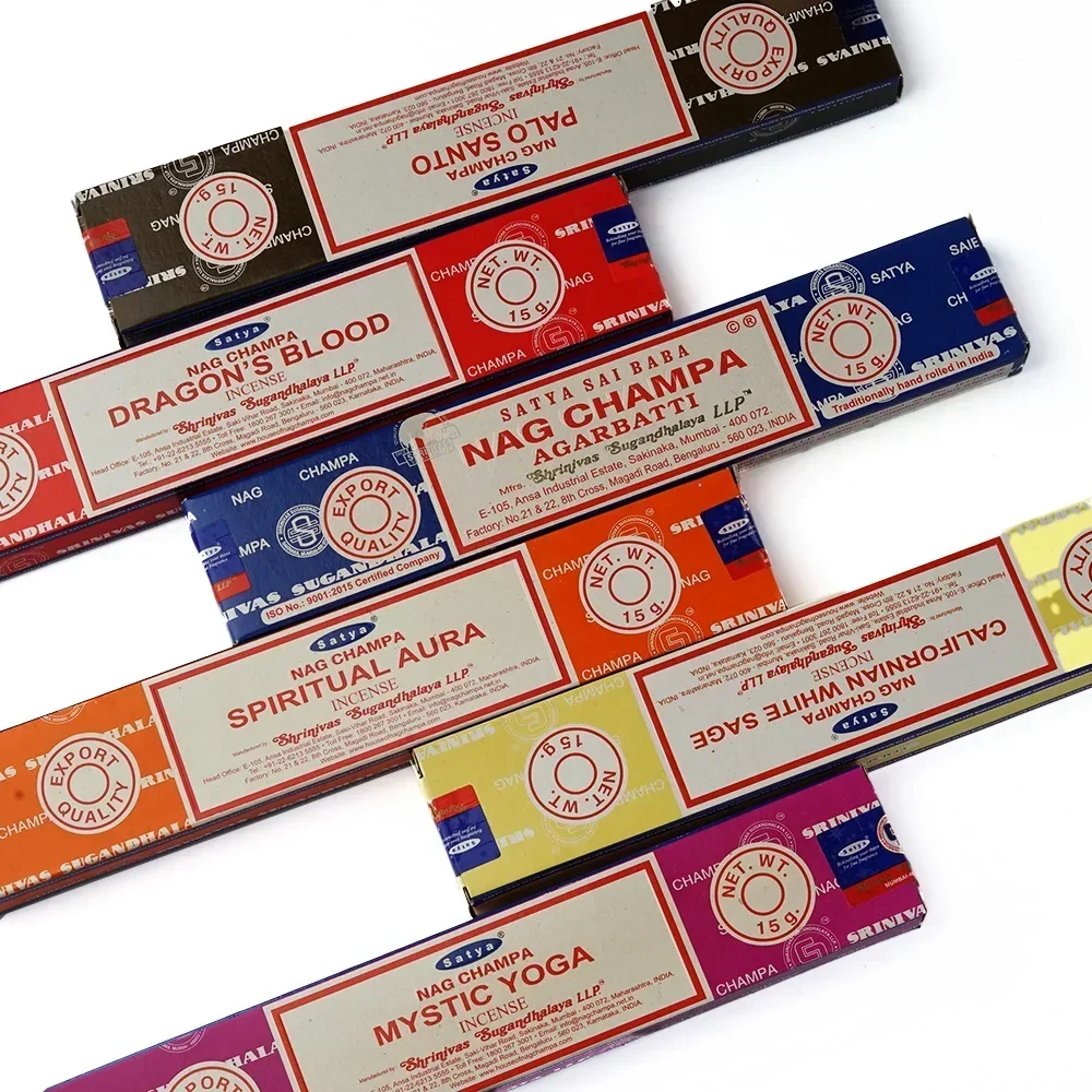 Индийская коллекция благовоний Nag Champa палочки ручной работы Satya с шестью