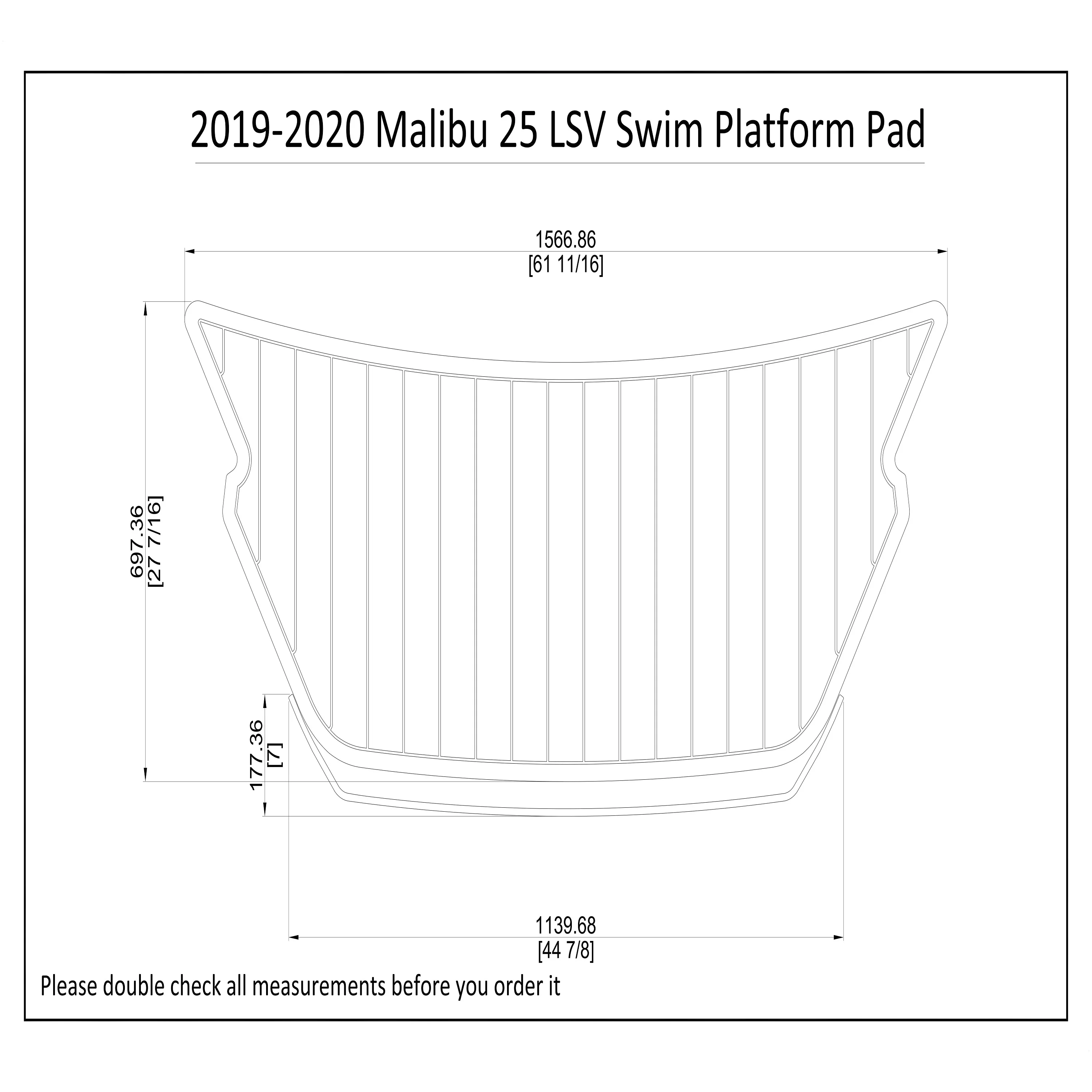 

2019-2020 Malibu 25 LSV Swim Platform Boat EVA Faux Foam Teak Deck Floor Pad