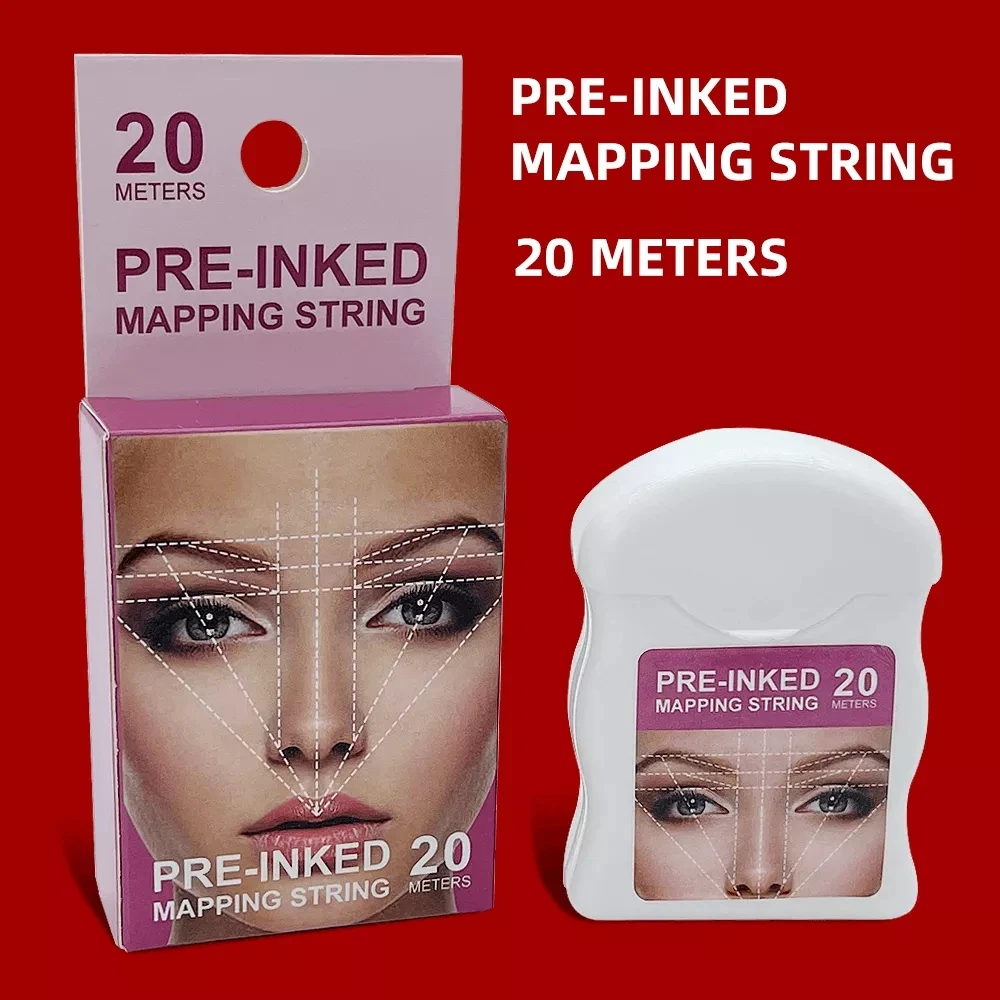 

20m Microblading Mapping String Pre-inked Eyebrow Marker String for Mapping Eyebrow Marker Thread Tattoo Brows Positioning Tool