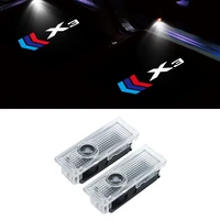 2 pieceset car door logo projector laser light led hd warning ghost welcome lamp for bmw x3 e83 f25 g01 g08 auto accessories