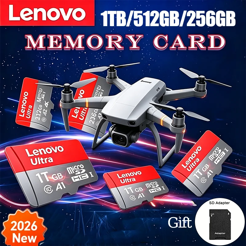 Фото Карта памяти Lenovo Micro SD 1 ТБ, высокоскоростная флэш-карта TF, НОВАЯ, 128 ГБ, 256 ГБ, 512 ГБ, U3 V60, 8K Full HD, для экшн-камер GoPro №1