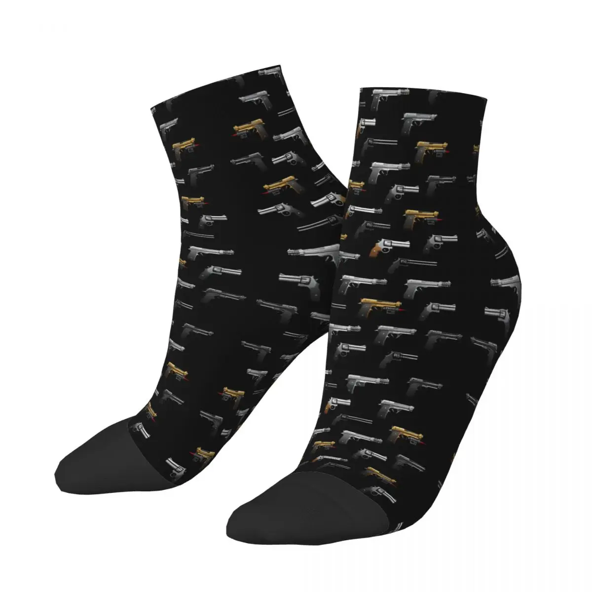 

Pistols Revolvers Ankle Socks Male Mens Women Spring Stockings Printed
