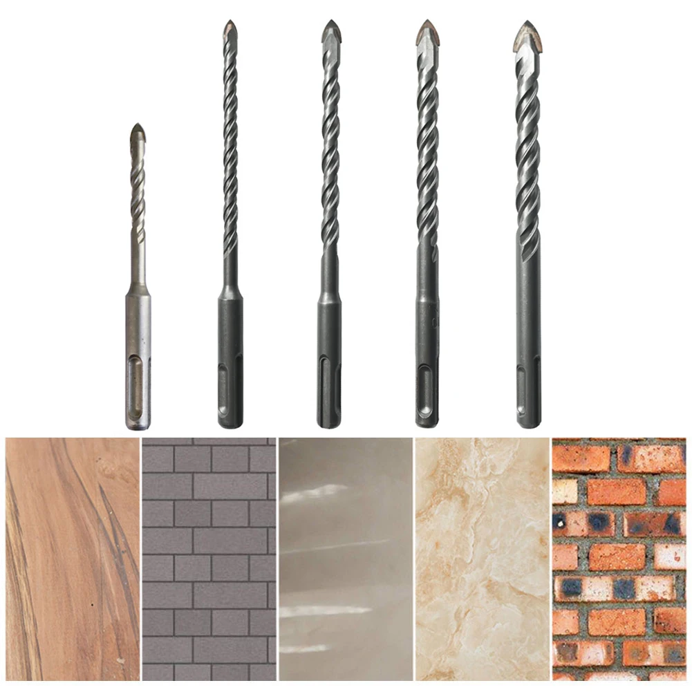 

5pcs Porcelain Drill Bit SDS PLUS Carbide Alloy Steel Drill Drilling For Impact Drill Tiles Ceramic Stone Wood Drilling Hole
