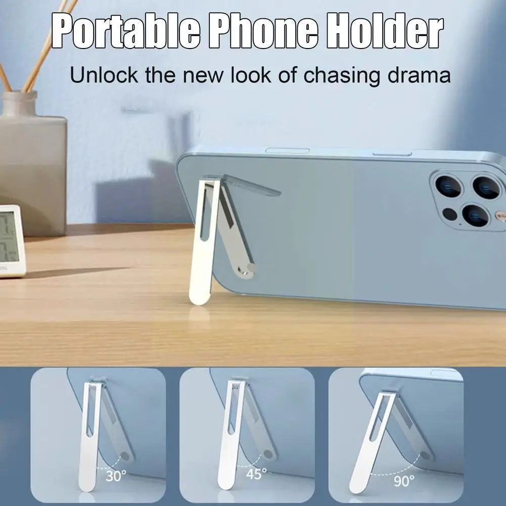 

Alloy Phone Holder Invisible Foldable Magnetic Kickstand Mini Desktop Stand Mount For Ultra Thin Hold J3a8