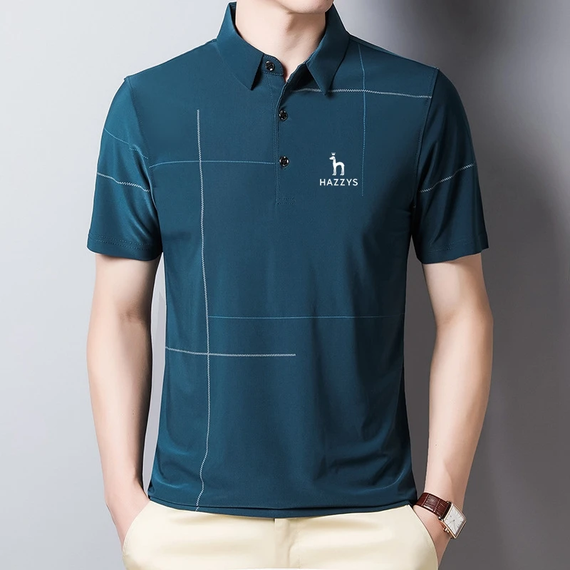 

2023 Top Grade New Summer Brand Designer Polo Shirt HAZZYS Men Solid color Regular Short Sleeve Casual Tops Fashions Clothes Men