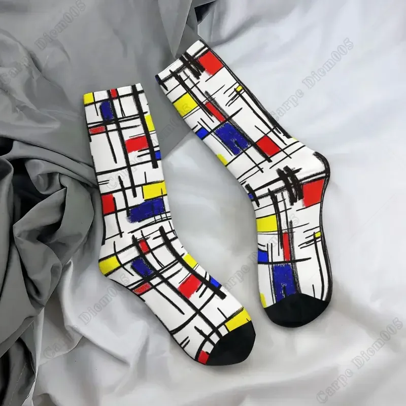 Новые мужские повседневные носки Mondrian в минималистском стиле современного