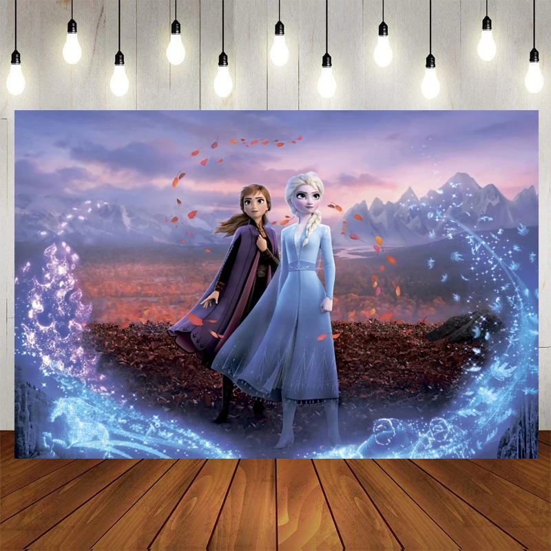 

Frozen Beautiful ice and snow princess customizable photography background baby shower decoration vinyl cloth background childre