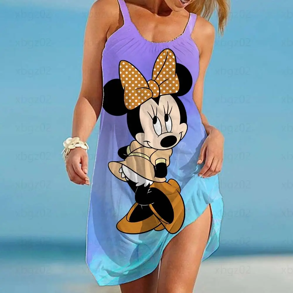 Robe ample et élégante pour femmes tenue de plage sans manches Sexy 5XL Disney Minnie Mouse style Boho livraison gratuit