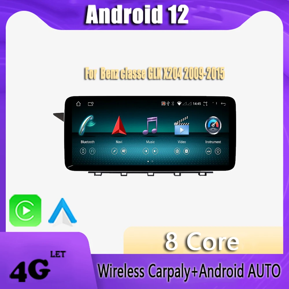 

12.3"Android 12 Car Radio Multimedia Player For Benz classe GLK X204 2009-2015 Navigation GPS DSP Carplay WIFI