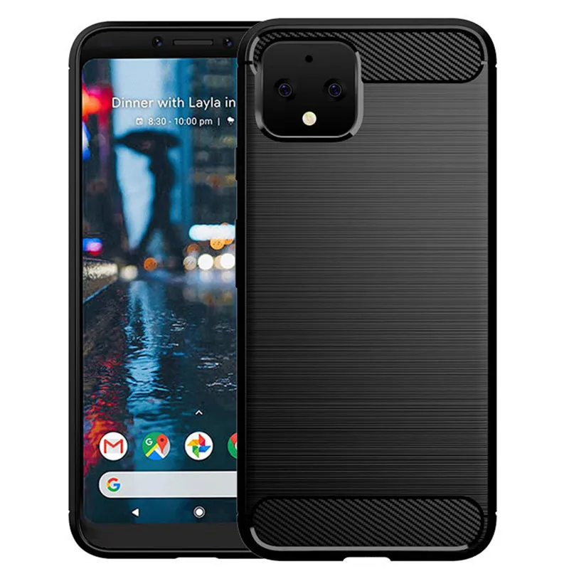 

Brushed Texture Case For Google Pixel 4 Silicone Cases for pixel 4 google Luxury Carbon Fiber Soft TPU Phone Cover