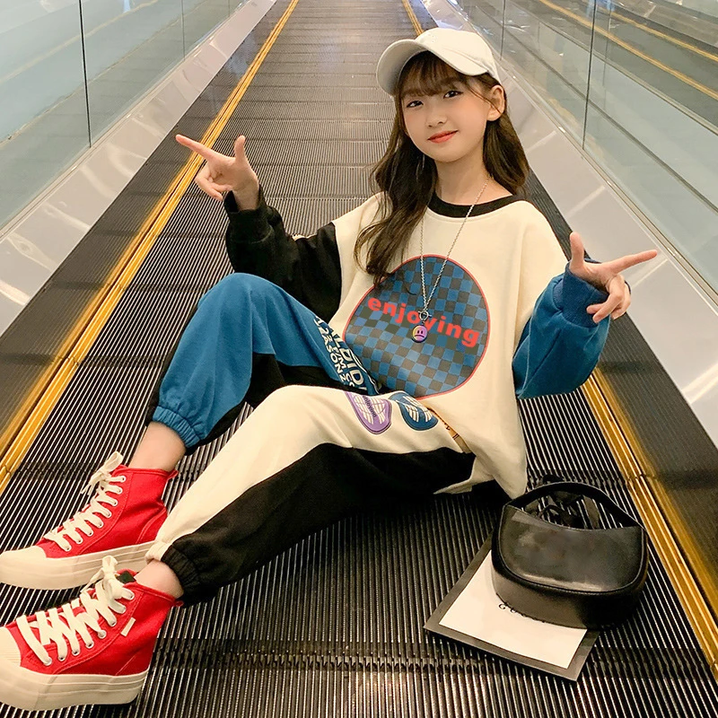 Большая детская одежда костюмы для девочек весна-осень 2022 Детские манжеты в