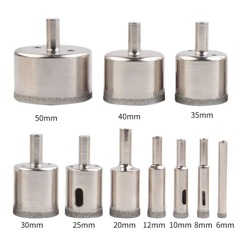 Z30 Drill Chuck Vacuum Base Sucker with 6-50mm Diamond Coated Glass Drill Bit Fit Tile Glass Hole Saw Opening Locator Hss Drill