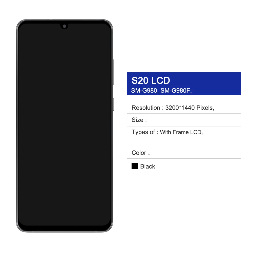 Tanie 100% Testowany TFT Do Samsung Galaxy S20 Wyświetlacz LCD Z Ramką, Ekran Dotykowy Digitizer Do Galaxy S20 SM-G980 G980F/DS Ekran