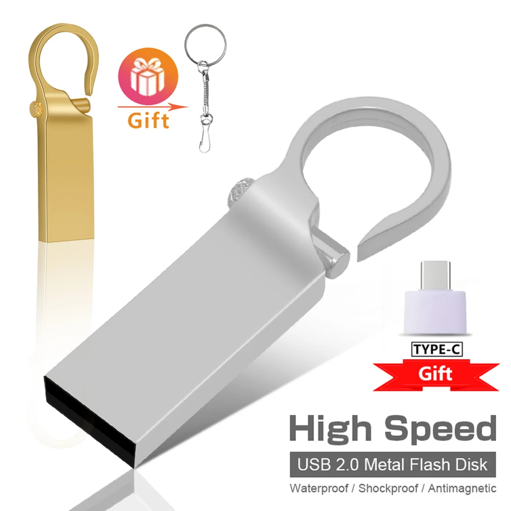

Free adapter USB Flash Drive Metal Pen Drive 32gb 64gb memory cel usb stick High Speed Pendrive 4gb 8gb 16gb Key u disk gifts