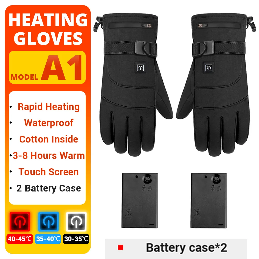 

Перчатки с подогревом зимние велосипедные Мотоциклетные Перчатки Лыжные водонепроницаемые сенсорные перчатки с электрическим подогревом...