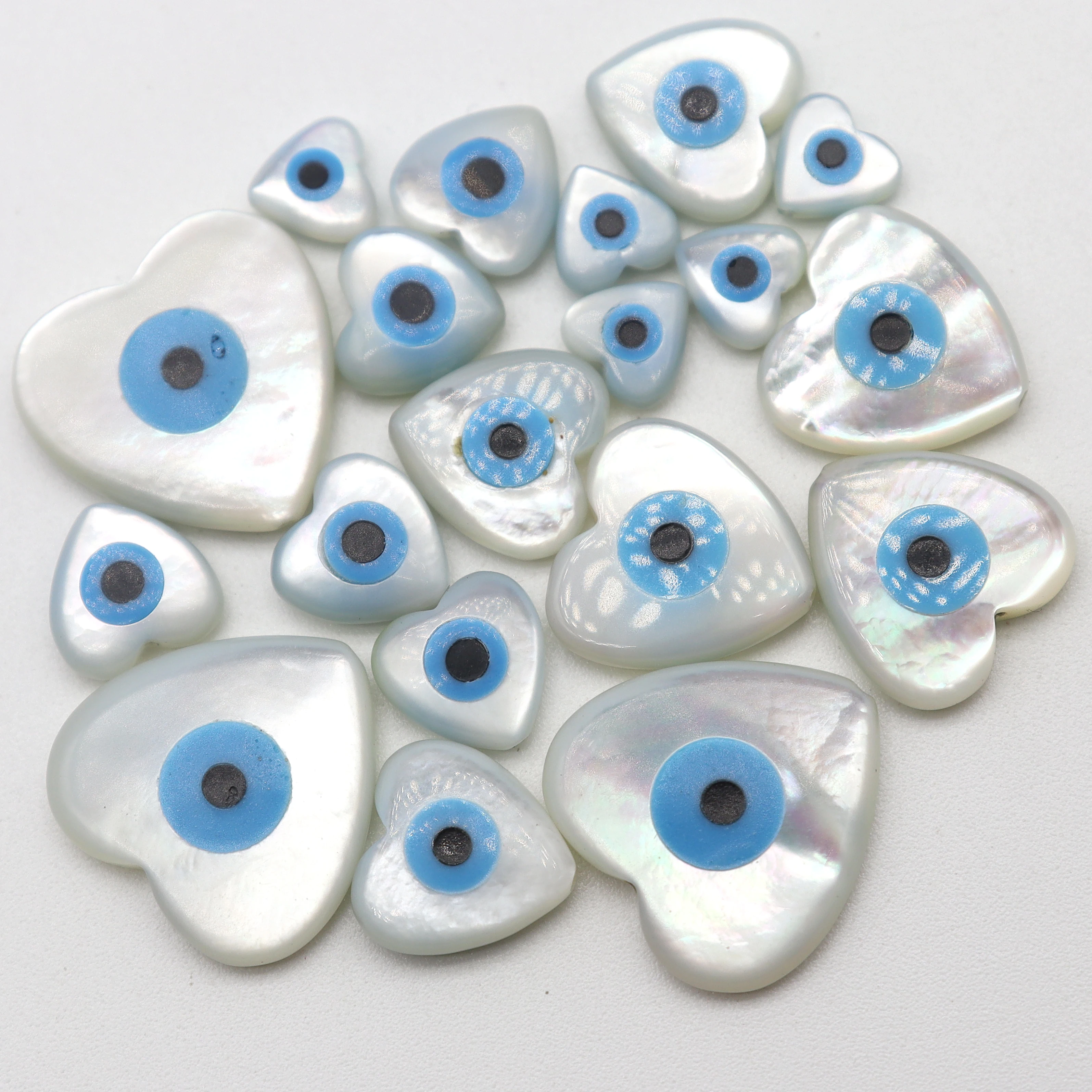 

Natural Shell Beads Blue Evil Eye Cut Vertical Hole Angle Cardioid For Jewelry Making DIY Handmade Pendant Bracelet Necklace