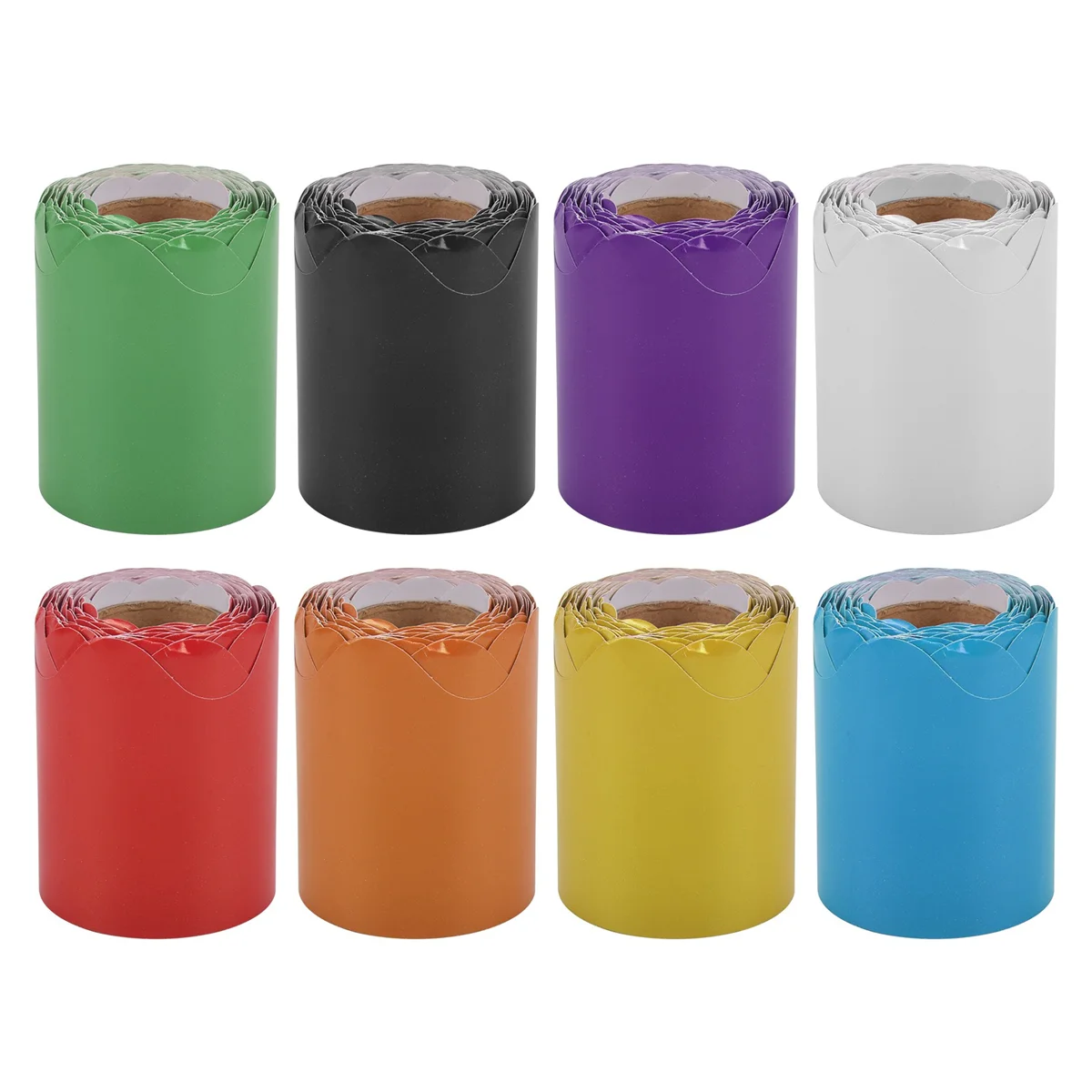 

8 Rolls Scalloped Bulletin Board Borders Bulletin Boarder Trim Decoration Borders for Classroom Decoration, 8 Colors
