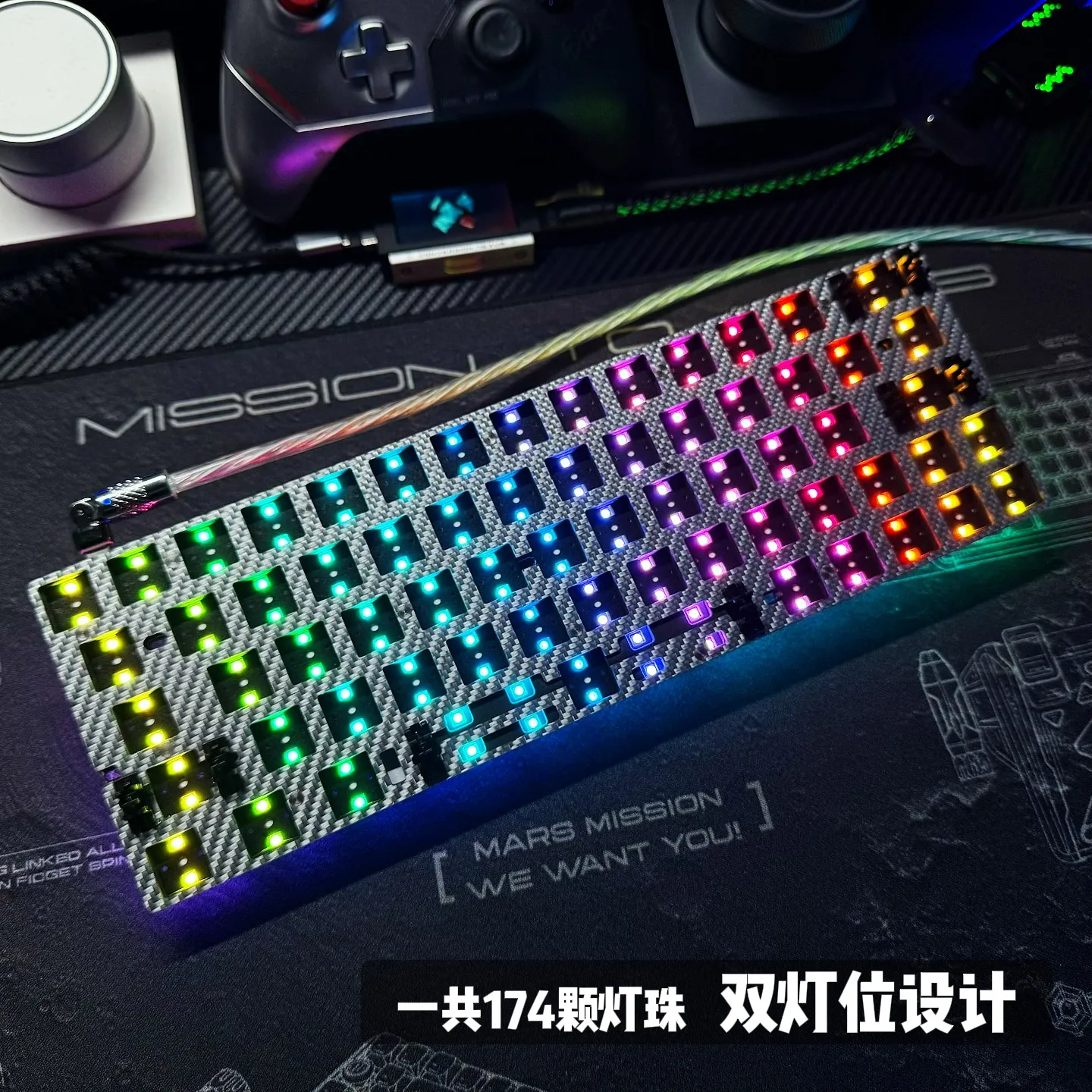 Фото Игровая клавиатура Everglide AE64 Pro с датчиками Холла, откликом 0.001 мм, частотой опроса 8K, 480 МГц, задержкой 0.9 мс, двойной RGB-подсветкой и подключением ADC №4