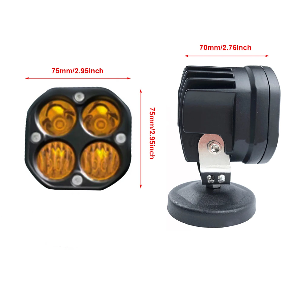 2 шт. 3-дюймовый автомобильный мотоциклетный рабочий фонарь квадратный дальнего