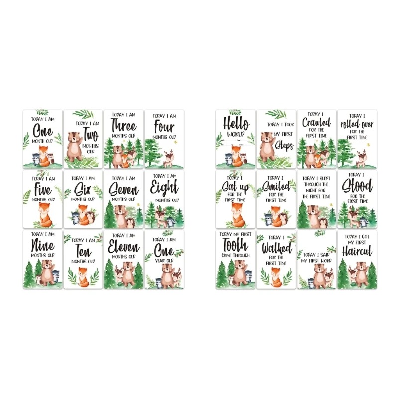 

12PCS Card First Year Milestone Card Parents Newborn Photo Props Cards