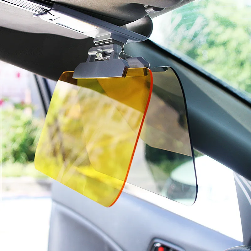 Car Sun Visor HD Anti-UV Day Night Anti-dazzle Goggles Clip-on Driving Vehicle Shield for View Visor Rotatable Driving Mirror