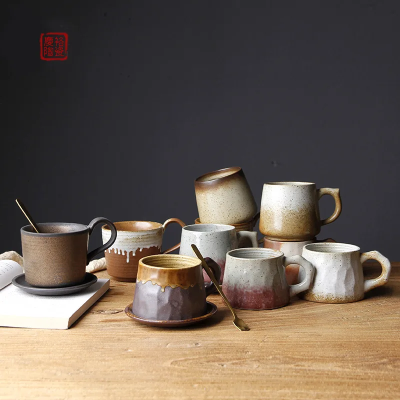 

Керамическая кофейная чашка в стиле ретро, семейная чашка в японском стиле, чайная чашка с ручкой, чашки Кабу, античный подарок, чашка для воды, кофейные кружки