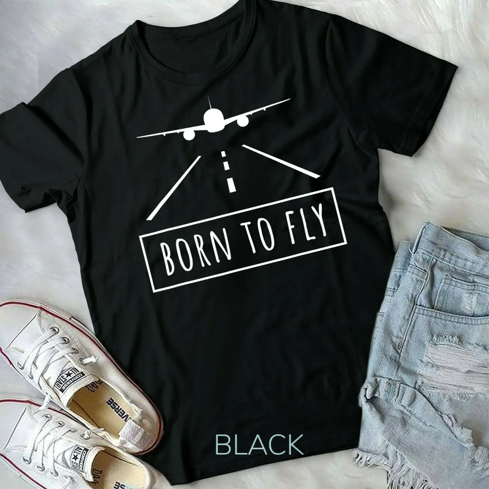 

Born To Fly Aviation Pilot Flying Airplane Aircraft Gift & Youth T-shirt