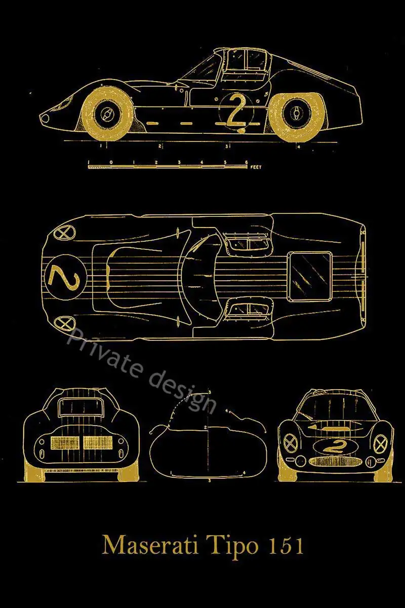 

Жестяная винтажная металлическая вывеска Maserati Tipo 151 с золотом, Оловянная табличка, Настенный декор, ретро постер для художественного клуба, ...