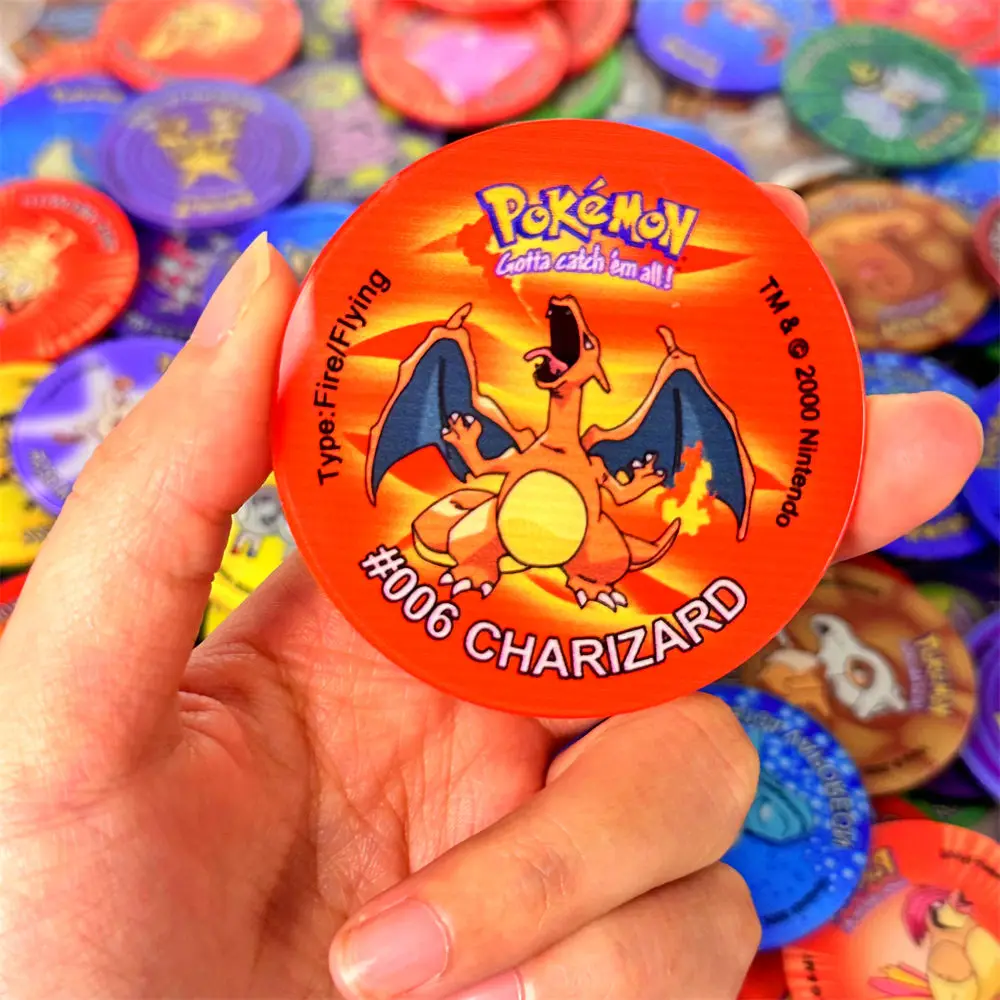 Акриловый материал 4/6/8 см T kama Pokemon 1st Edition Ash Ketchum Starter Taps Collection Acrylic Card Trainer Round Pogs
