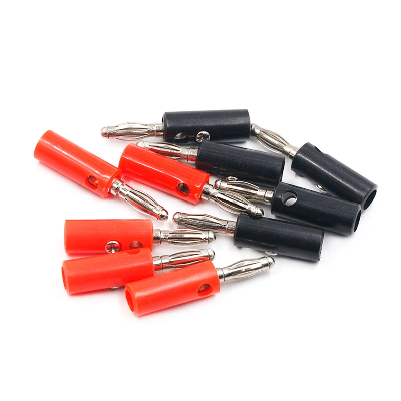 

10pcs Audio Speaker Screw 4mm Banana Nickel Plated Iron Plastic Cover Plugs DIY Connectors Black Red