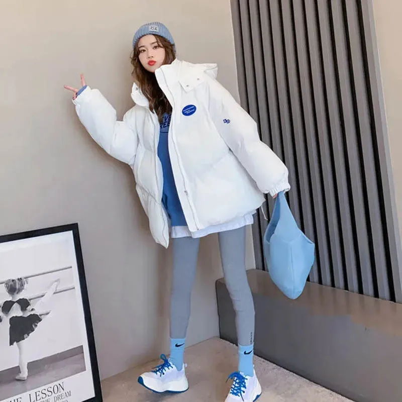 Women's Winter 2023 New Down Bread Coat Cute Loose Casual Thickened Jacket Jacket Korean Fashion Medium And Long Cotton Coat