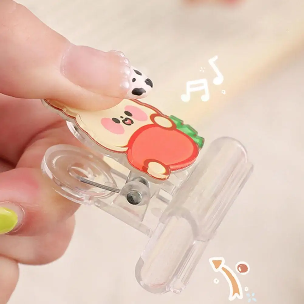 

Cute Bear Flower Cartoon Kawaii Acrylic Bookmark Student Pendant Page Metal Chain Clip Stationery Office Learngift N3c8