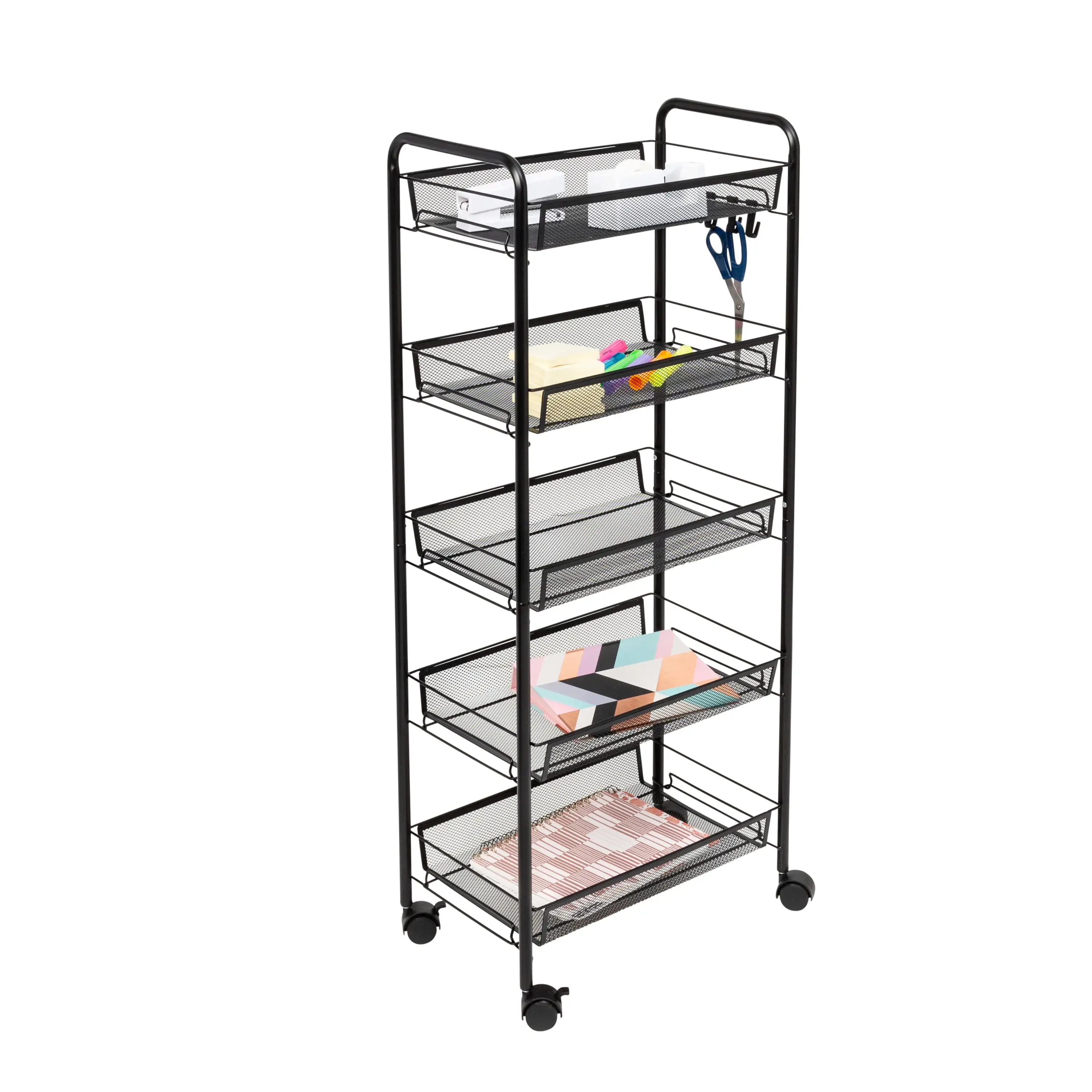 

Honey Can Do 5-Tier Rolling Storage Cart on Wheels, Black
