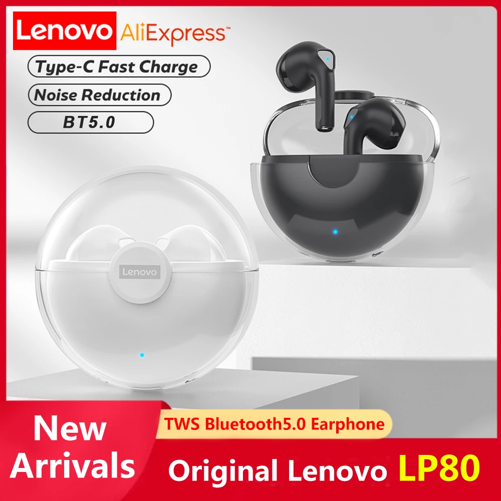 

Original Lenovo LP80 TWS Bluetooth Headphones Wireless Earphone Low Latency Gaming Earbuds 9D HIFI Stereo Music Sports Headset