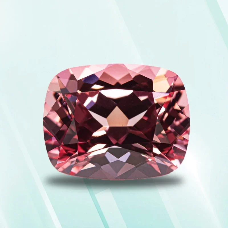 Выращенная в лаборатории Padparadscha красный цветок лотоса прямоугольная форма