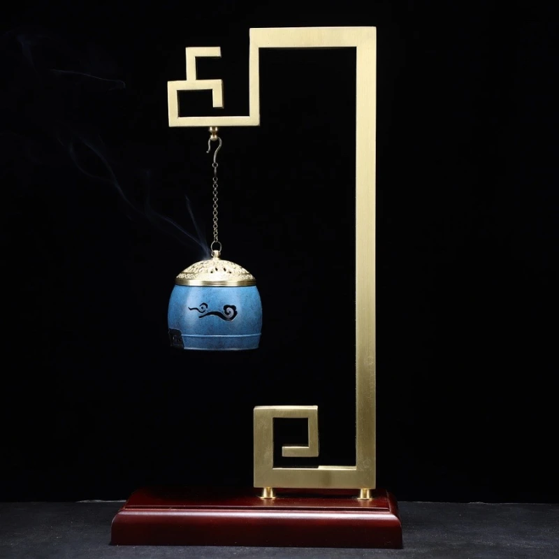 

Table Top Decor Chinese Zen Aroma Ornaments Retro Good Luck Music Hanger Incense Burner Coil Incense