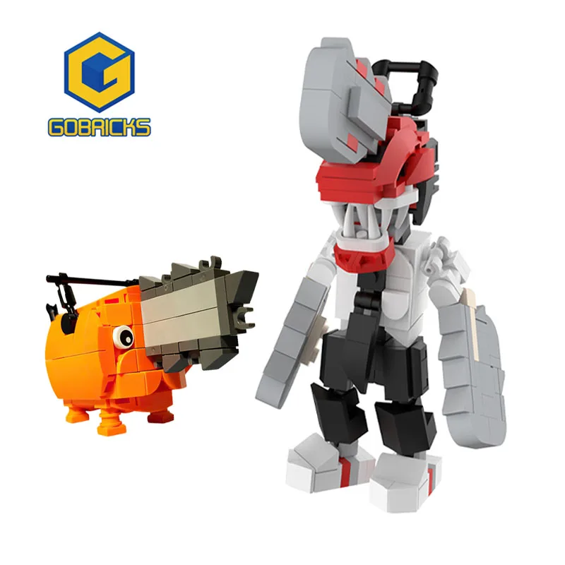 

Gobricks MOC Pochita Chainsaw Man Building Blocks Set Anime Animation Bricks DIY Model Cartoon toys Educational Gifts For Kids