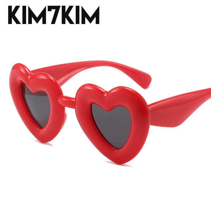 

Inflated Heart Shaped Sunglasses Women 2023 New Fashion Candy Color Love Sun Glasses Ladies Party Shades Streetwear Y2k Sunglass