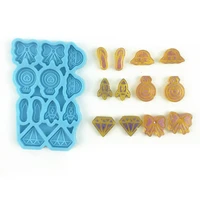 diy ear studs collection resin mold various shapes of ear stud combination jewelry silicone mold jewelry molds for resin casting