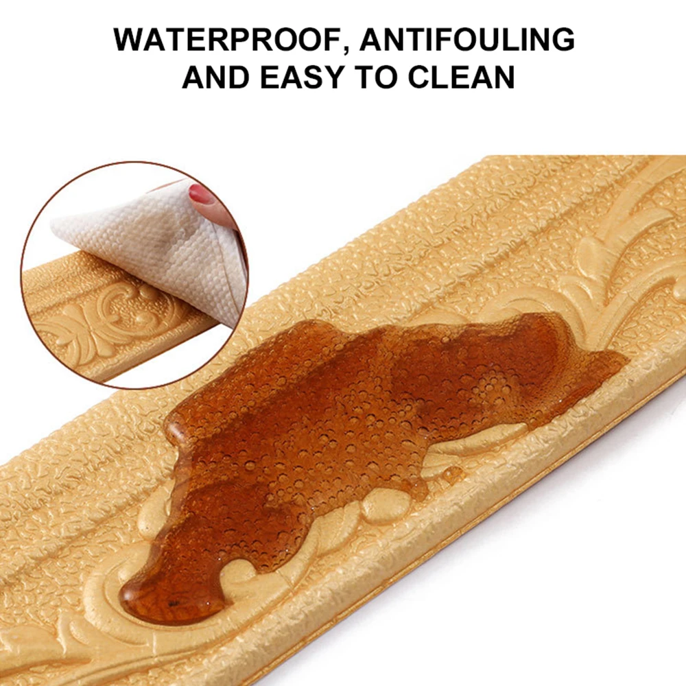 10m 3D Wall Trim Line Skirting Border Self Adhesive Waterproof Baseboard Wallpaper Sticker For Living Room Home Decoration | Дом и сад