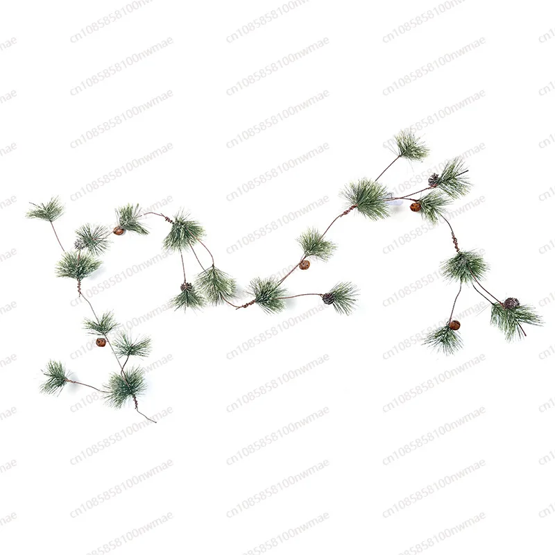 Фото Рождественские цветы Сосновые иглы Колокольчики из ротанга Красные фруктовые украшения Венки, праздничные подвески для обеденного стола для дома Кедр №2