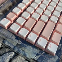 for cherry mx switches xda profile keycaps pink white double leather milk pudding keycap pbt two color personality keyboard caps