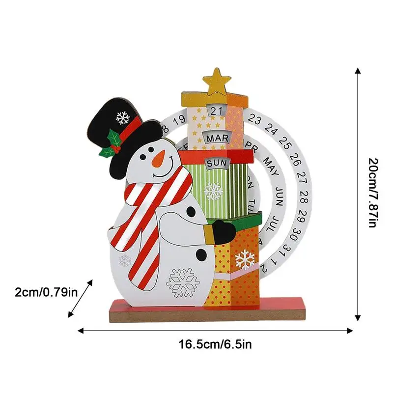 Вечный рождественский календарь обратного отсчета ручной вращающийся