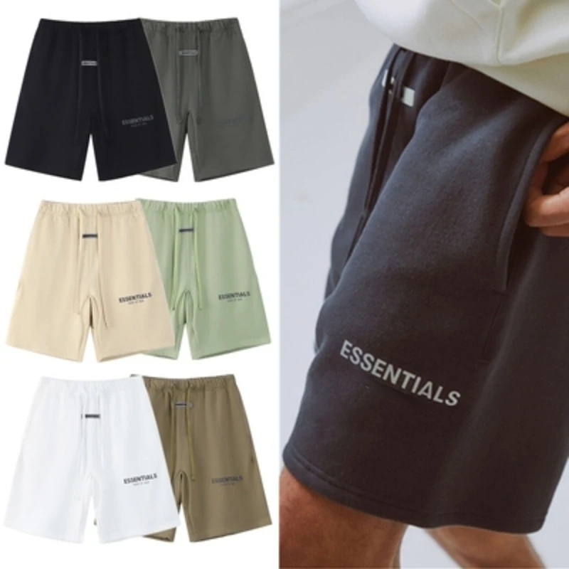 

Essentials Short Pants Men's Summer Casual Sportpants Reflect Light Letter Oversized Fashion Hip-hop Hight Street Gym Running