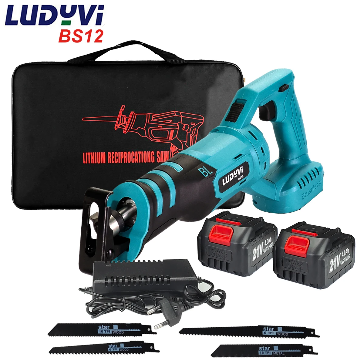 Бесщеточная электрическая пила, Сабельная пила с аккумулятором, 21 в, настраиваемая, с тремя режимами работы, портативные беспроводные электроинструменты