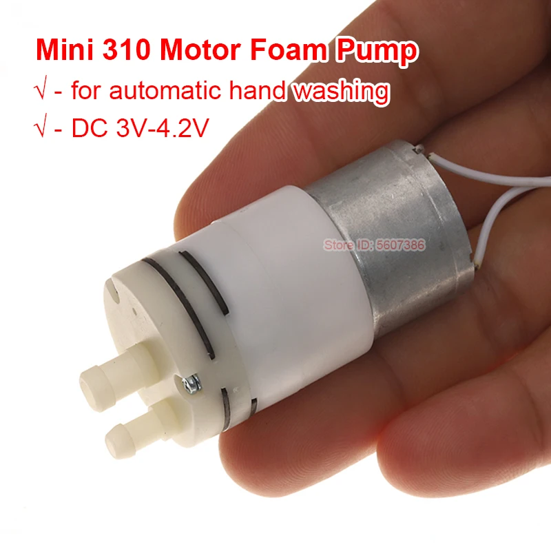 

Мини-дезинфицирующее средство для рук, пенящийся пузырьковый насос постоянного тока 3 В 3,7 В 4,2 В MIni 310, пенопластовый насос, насос для мыла и воды