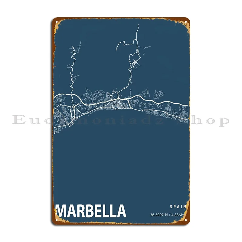 

Модель Марбелья, уличный металлический знак, Настенный декор, персонаж гаража, настенная пещера, жестяной знак, плакат